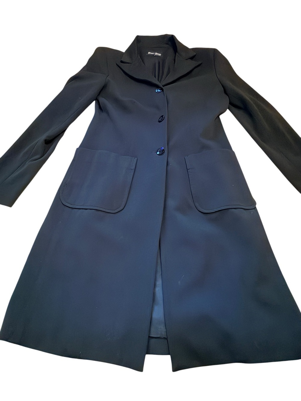 Bisou Bisou Long Black Single-Breasted Blazer/Coat - Picture 8 of 12